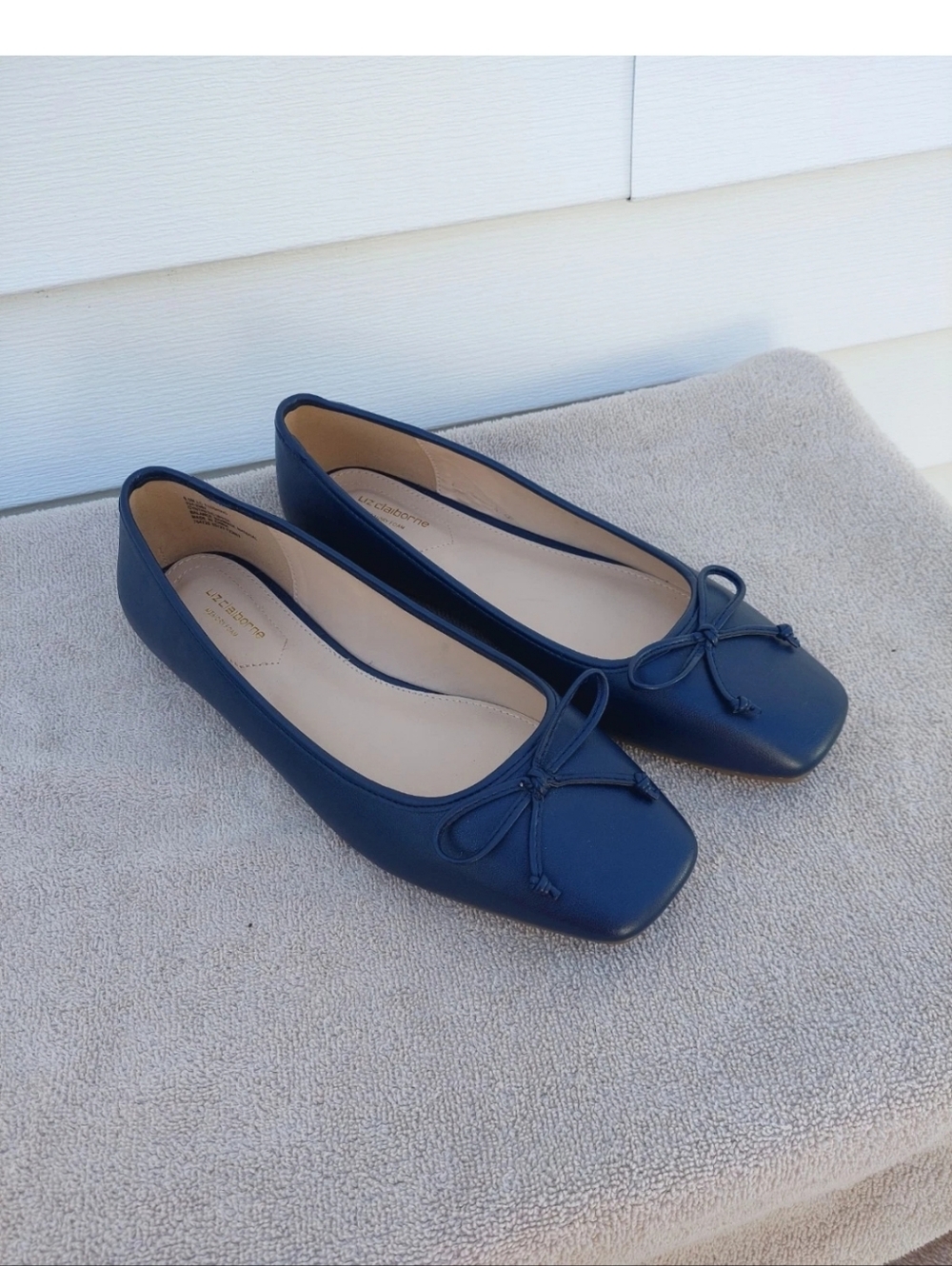 Classic Navy Square-Toe Ballet Flats - Picture 2 of 5